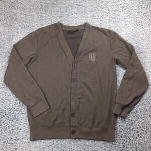 Vans Cardigan Men Medium Brown Classiccore Embroidered Sweater Button Up Casual